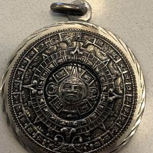 Silver 925 1.75" medallion Mayan Calendar
